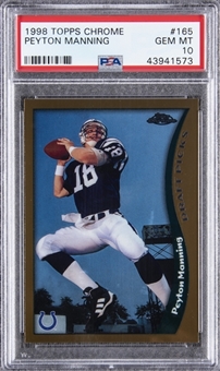 1998 Topps Chrome #165 Peyton Manning Rookie Card - PSA GEM MT 10